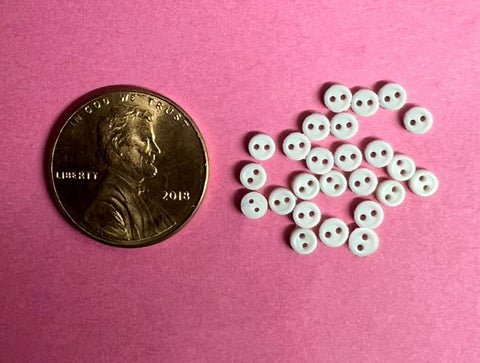3mm White Flat Buttons