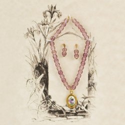 Amethyst Locket & Earrings Set