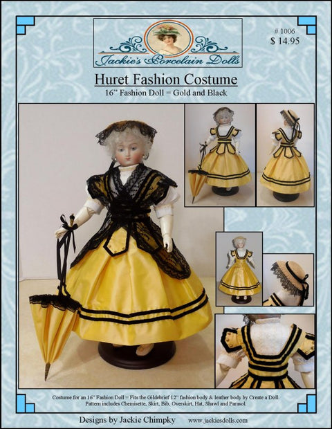 Huret Costume Pattern in Gold and Black