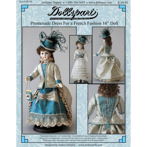 Promenade Dress For 16 French Fashion Doll