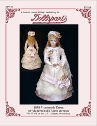 1878 Promenade Dress Pattern For Mademoiselle Adele Jumeau
