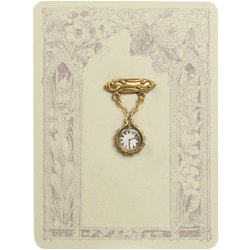 Bar Pin with Hanging Watch