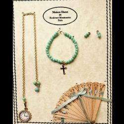 Small Cross W/Light Turquoise Beads